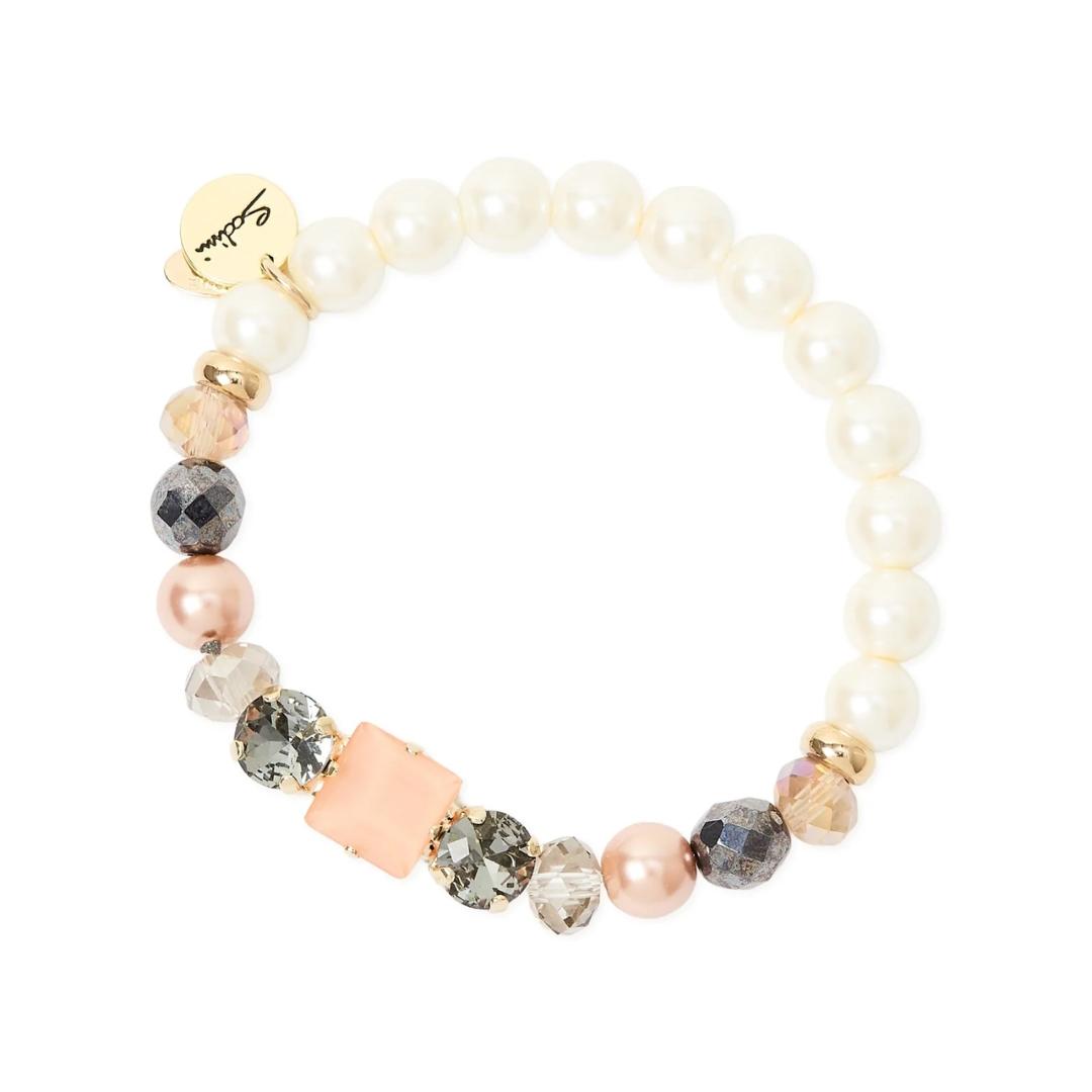 Bracciale Elastico Grandi Perle, Cristalli, Perline Hera