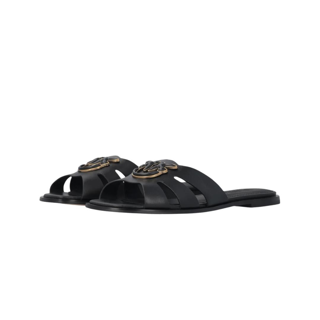 Ciabattine in Pelle con logo Love Birds