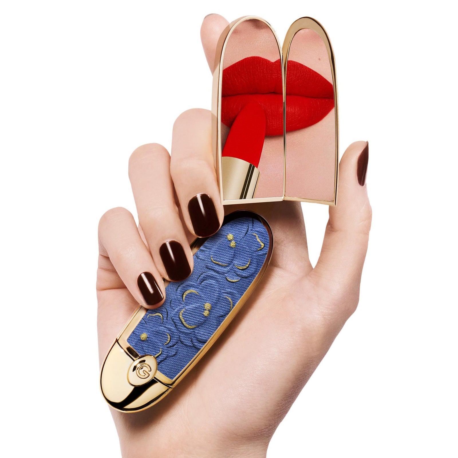 Rouge G Blooming Denim La cover gioiello con doppio specchio - Edizione Limitata Il rossetto ultra-care personalizzabile