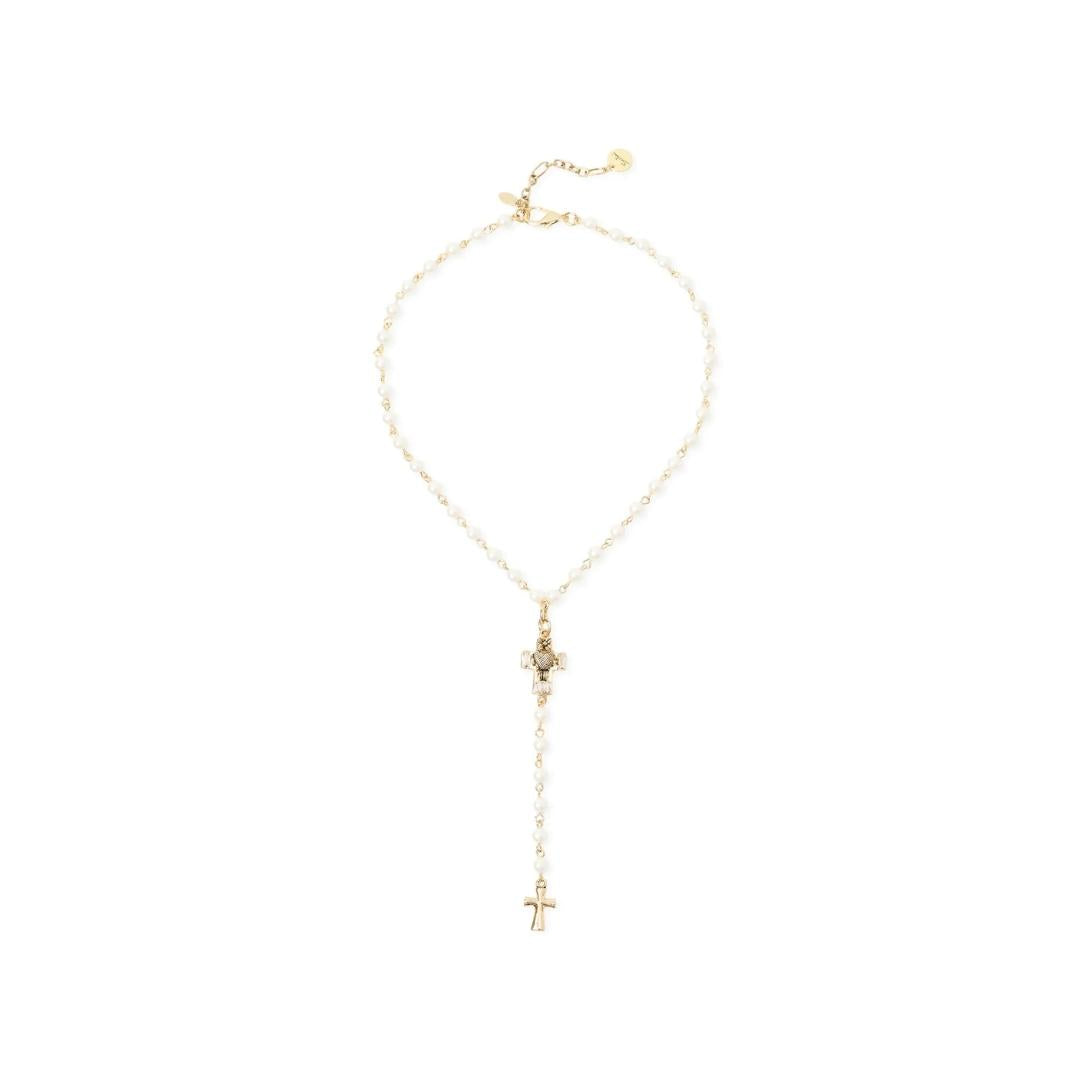 Collana Corta Y Perle e Croci Naos