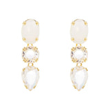Orecchini cabochon e cristalli pendenti Ninfa