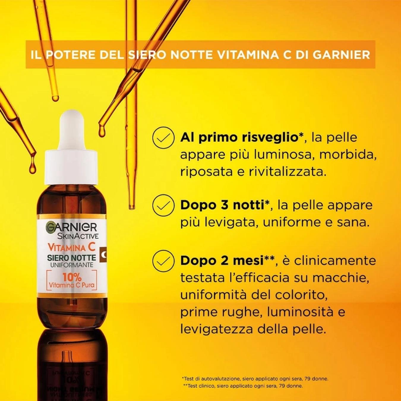 SkinActive Vitamina C Siero Notte Uniformante Anti-rughe