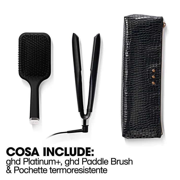 Cofanetto Styler ghd platinum+ Gift Set - piastra per capelli professionale + paddle brush