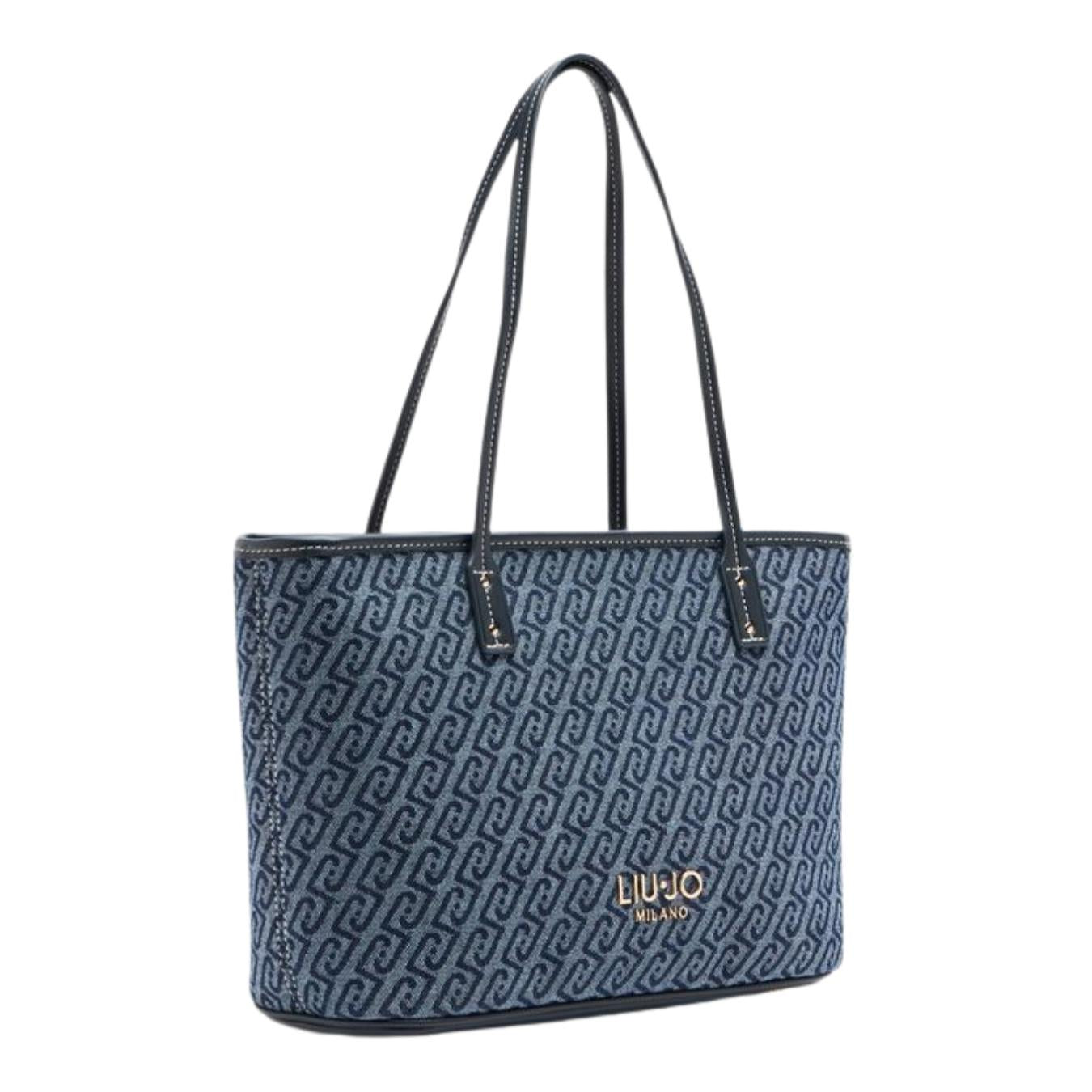 Tote Bag in Denim Jacquard
