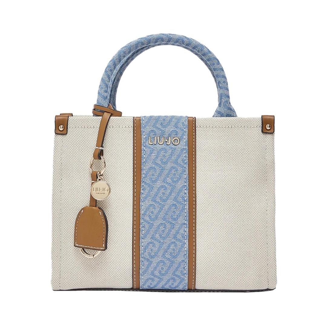 Borsa Jacquard Neutro/Denim Donna