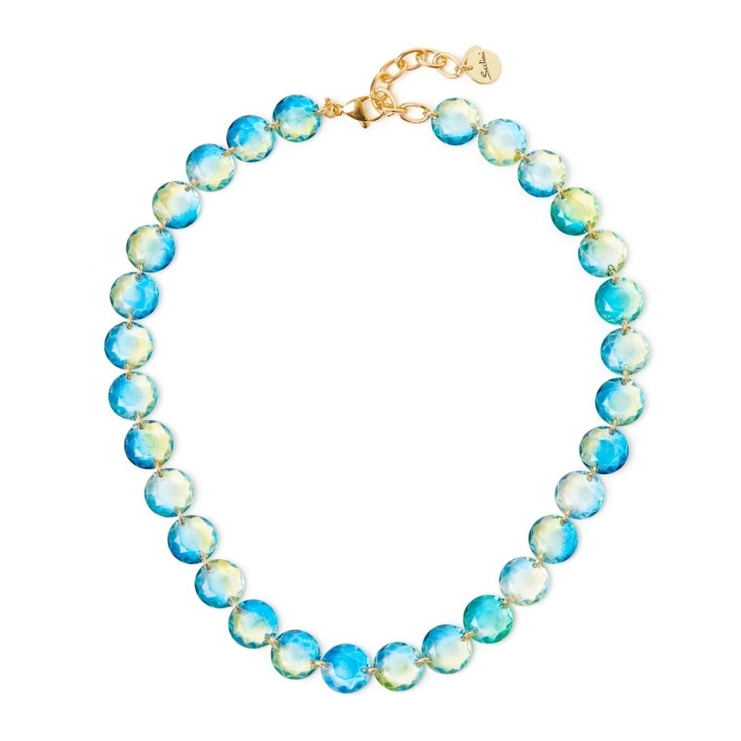 Collana corta beads a pasticca Rio Verde