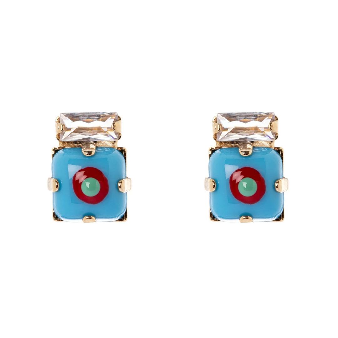 Piccoli Orecchini Zircone e Cabochon Partenope