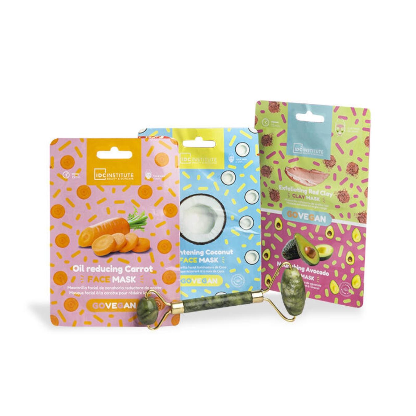 Confezione 1 Rullo di Giada+3 Maschere Viso