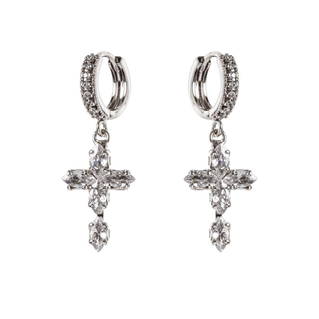 Orecchini Cerchietto e Croce Marquise