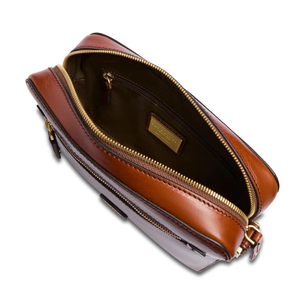 Tracolla in Pelle Uomo con Zip Frontale