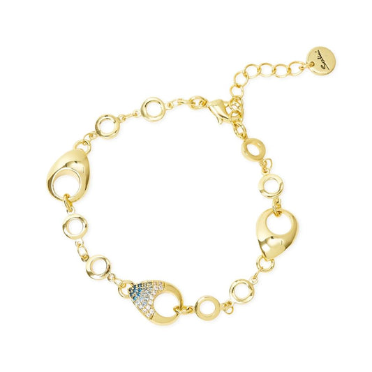 Bracciale Anelli Incatenati tre Gocce Deva