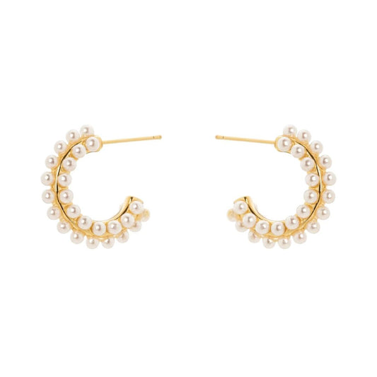 Orecchini Cerchietto e Linee di Mini Perle Confettis