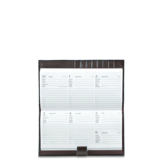 Piquadro Blue Square Agenda Tascabile in Pelle Mogano