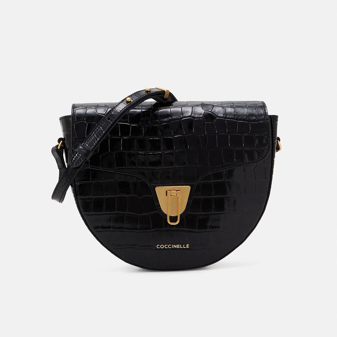 Coccinelle Borsa Beat Croco Shiny Soft Noir