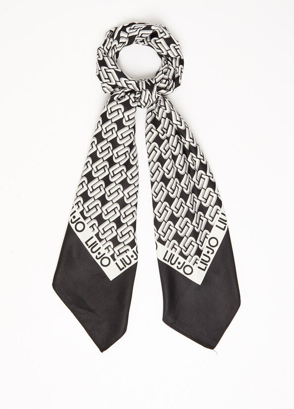 Liu jo Foulard ecosostenibile con logo monogram - Nero