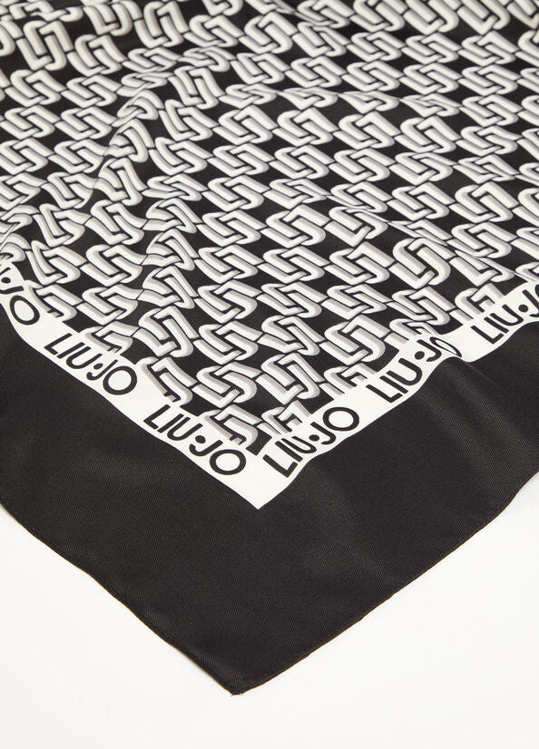 Liu jo Foulard ecosostenibile con logo monogram - Nero