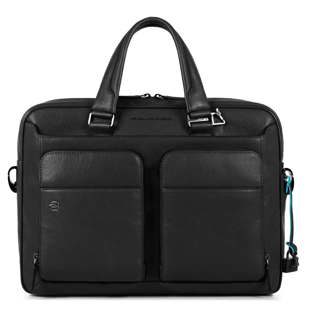 Black Square Borsa sottile porta computer e porta iPad a due manici