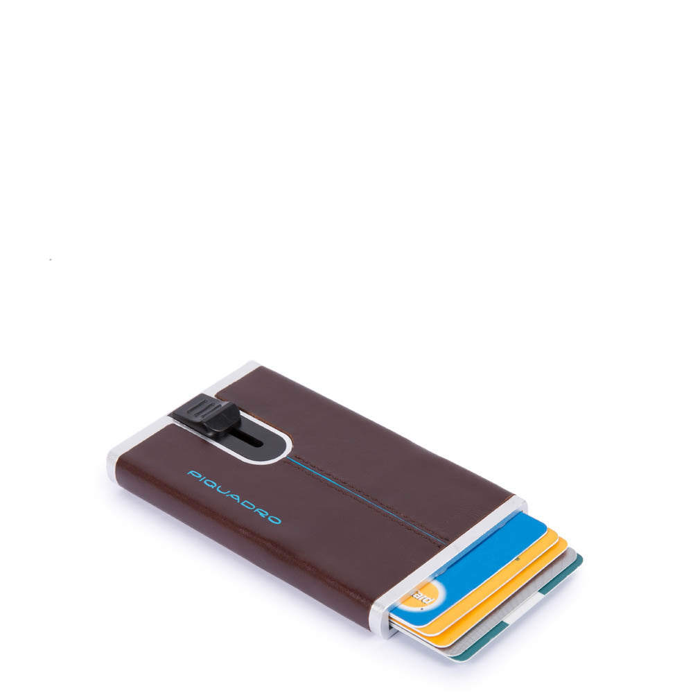 Piquadro Blue Square Porta carte di credito con sliding system - mogano