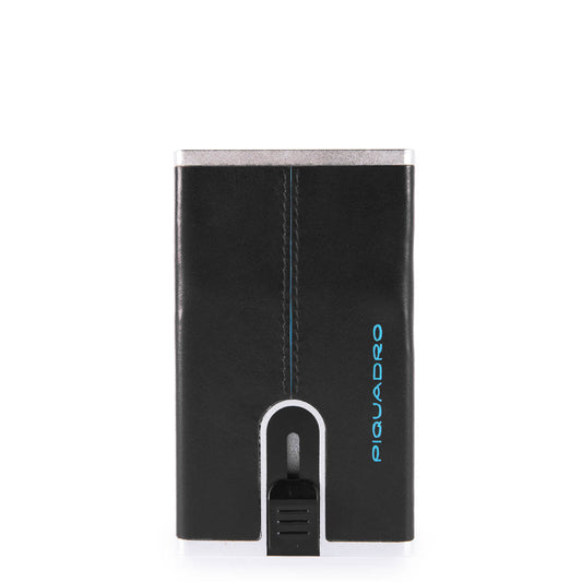 Piquadro Blue Square Porta carte di credito con sliding system - nero