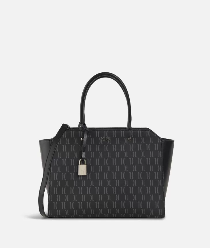 Alviero Martini 1a Classe Monogram Borsa a Mano Con Tracolla Nera